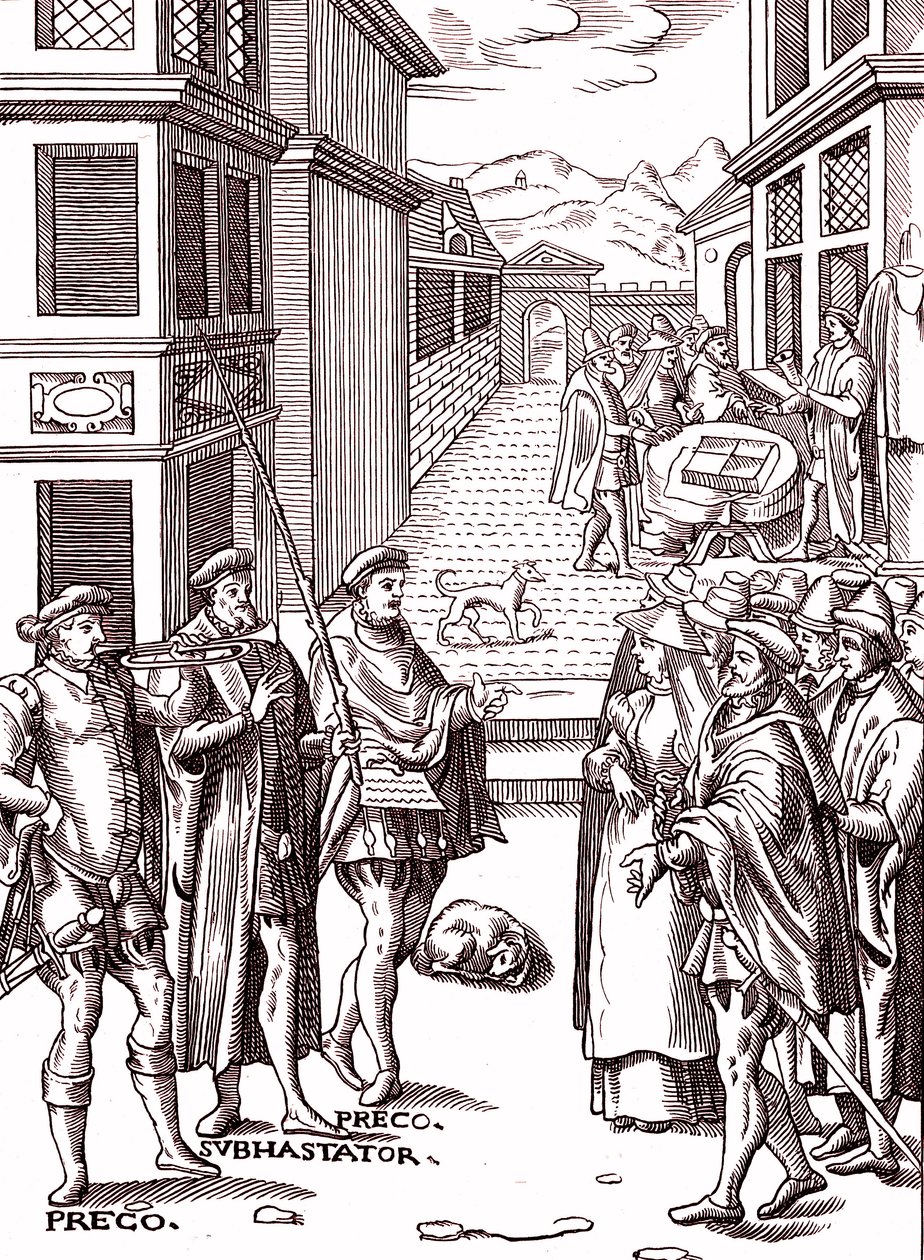 Byråberen blæser i trompeten af (after) Flemish School