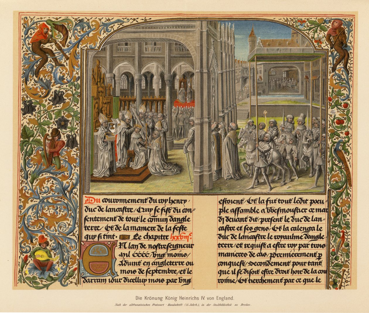 Kroning af Henrik IV (farvelitografi) af (after) French School
