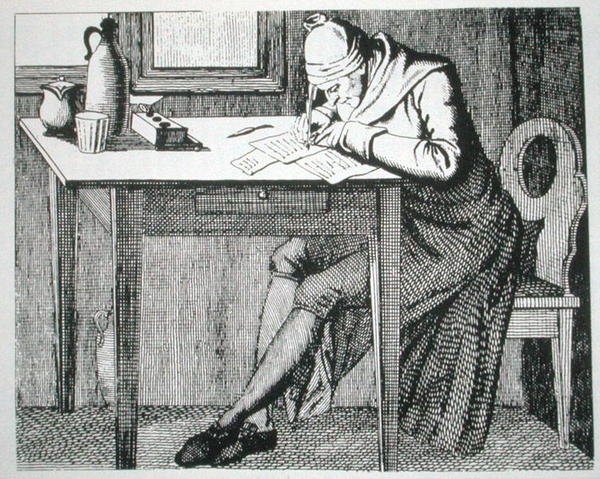 Gaspard Lavater (1741-1801) i sit Study, kopi af en illustration fra hans 