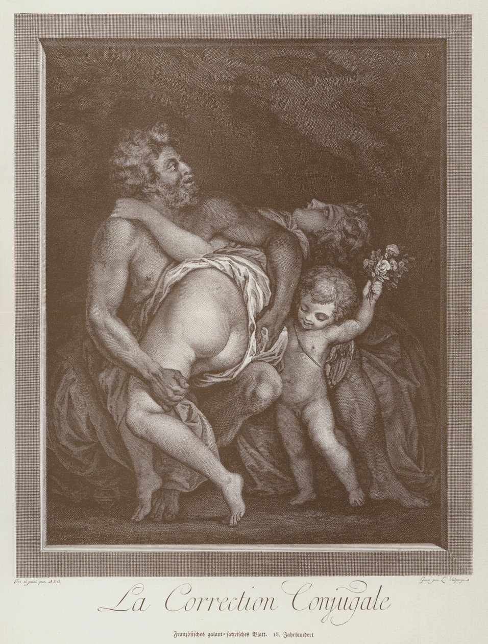 Ægteskabelig korrektion, fransk tegneserie von (after) French School