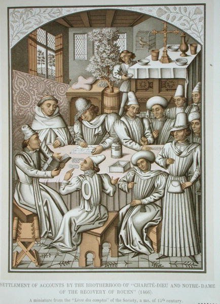 Afregning af regnskaber fra broderskabet "Charite-Dieu og Notre-Dame of the Recovery of Rouen", fra "Livre des comptes af (after) French School