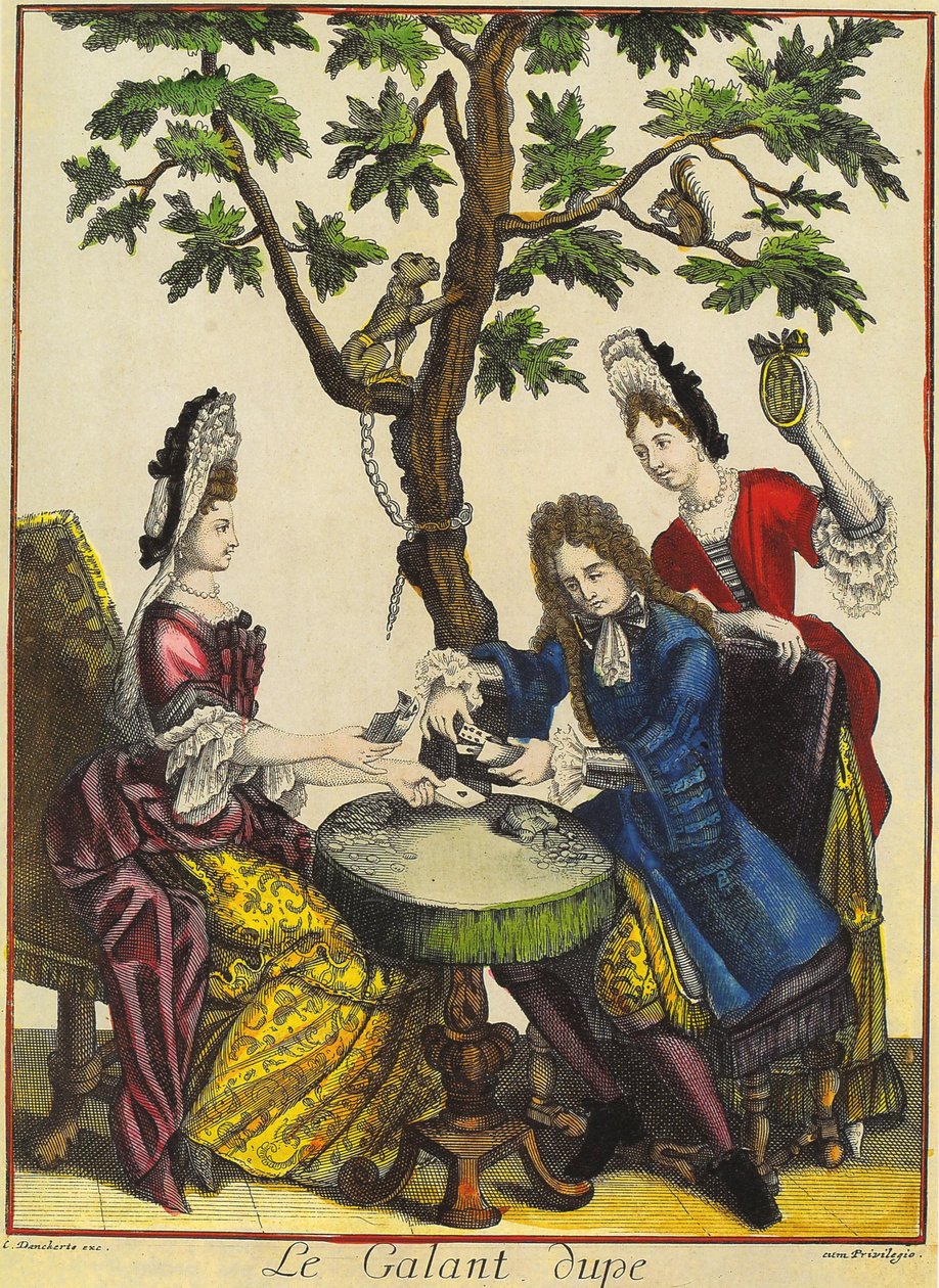 The Gallant Dupe, graveret af Theodorus Danckerts (1663-1727) af (after) French School