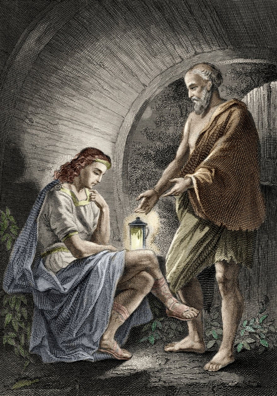 Den græske filosof Diogenes fra Sinope, kendt som kynikeren af (after) German School
