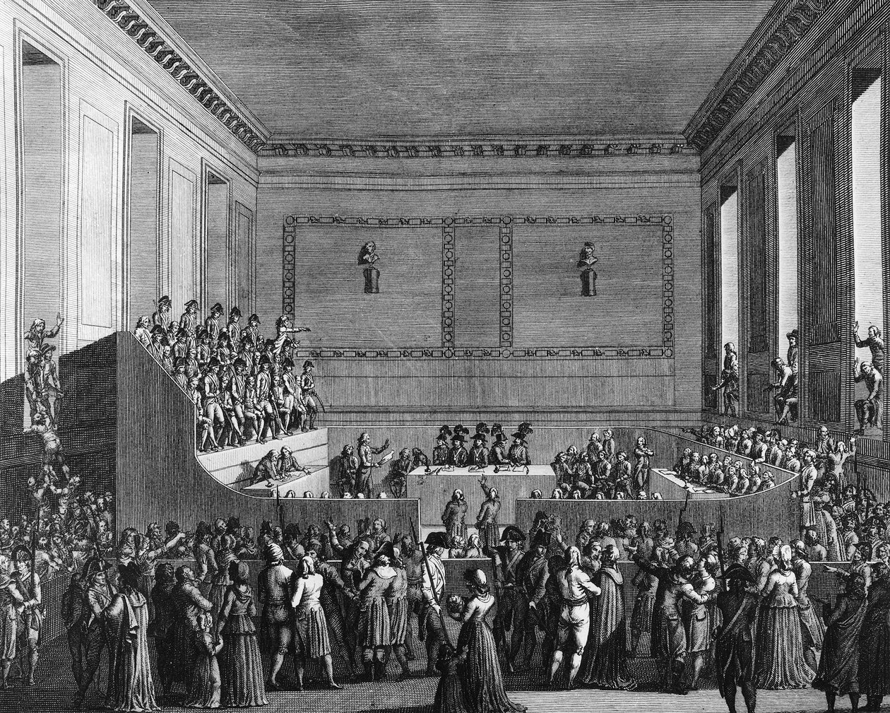 Den franske revolutions krig og antirevolutionære bevægelser: Antoine Quentin Fouquier de Tinville, dit Fouquier Tinville (1746-1795), dommer ved den revolutionære domstol den 12. blomsterrige år 3 (1. maj 1795) af republikken. Stik af Berthaut efter Girar af (after) Girardet