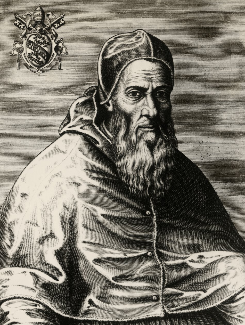 Portræt af Julius III, født Giovanni Maria Ciocchi del Monte (Monte San Savino af (after) Italian School