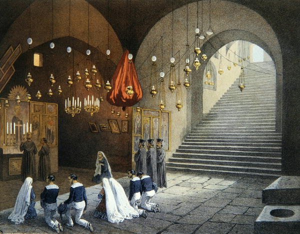 Jomfru Marias grav i Efesos nær Izmir, illustration fra 