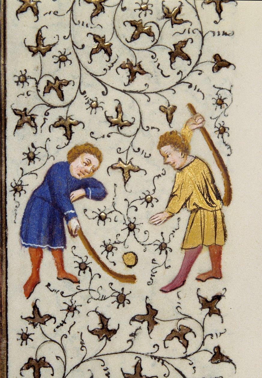 Puckspillet på én side Detalje fra manuskriptet "" Les Tres Riches Hours du Duke Francois de Guise"" oplyst af Mesteren af Boucicaut. 15. århundrede. Musee Conde, Chantilly af (and workshop) Boucicaut Master