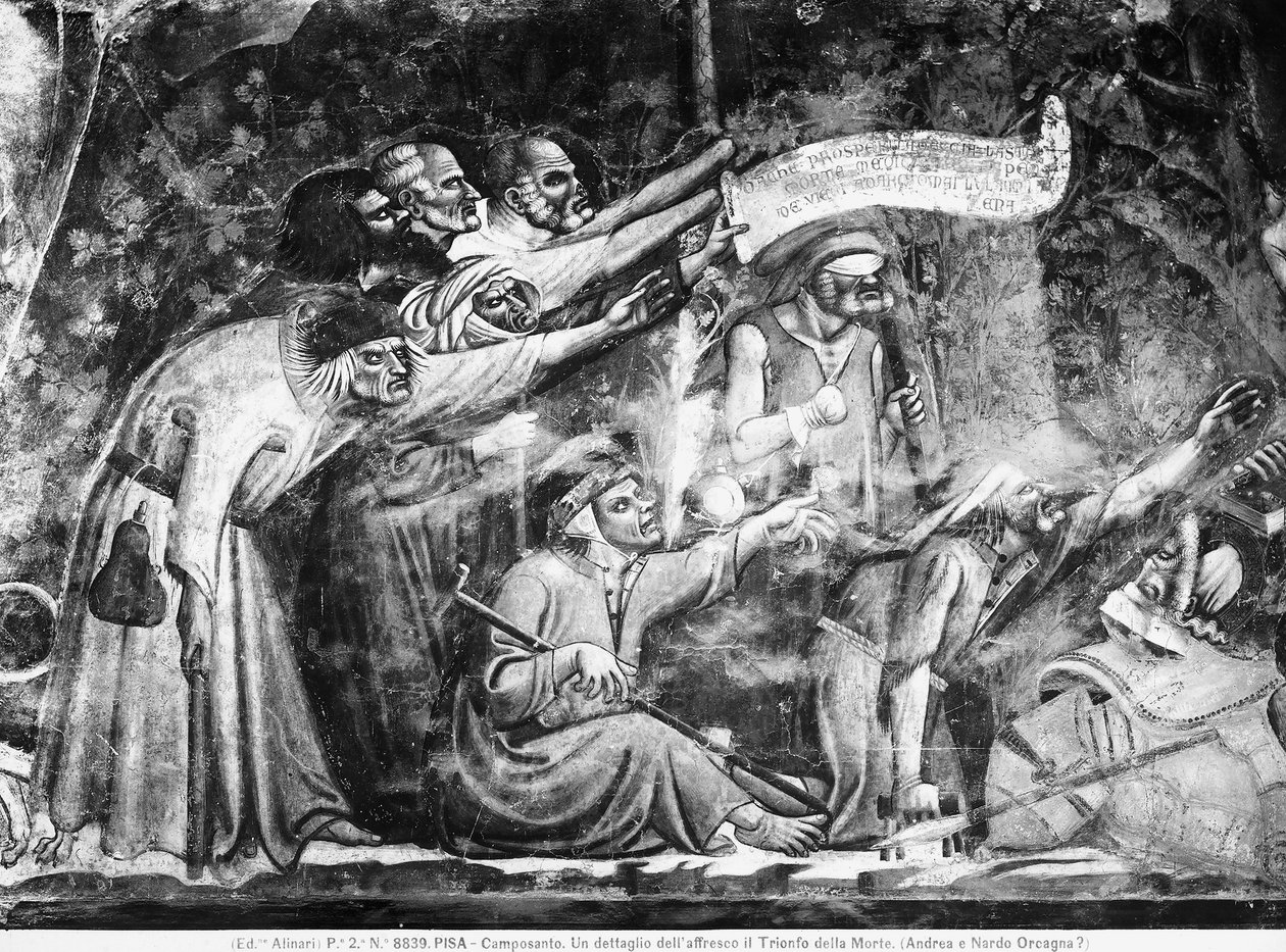 Detalje af Dødens Triumf, ca. 1350 (fresco) af (attributed to) Master of the Triumph of Death