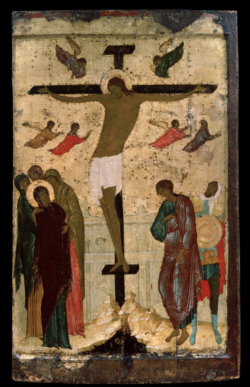 ""Korsfæstelsen"" Russisk ikon. Maleri på træ af Dionysius (Dionisy eller Dionisius den Vise) (c.1450-c.1508) 1500 State Tretyakov Gallery, Moskva af (c.1440 1502) Dionisius the Wise