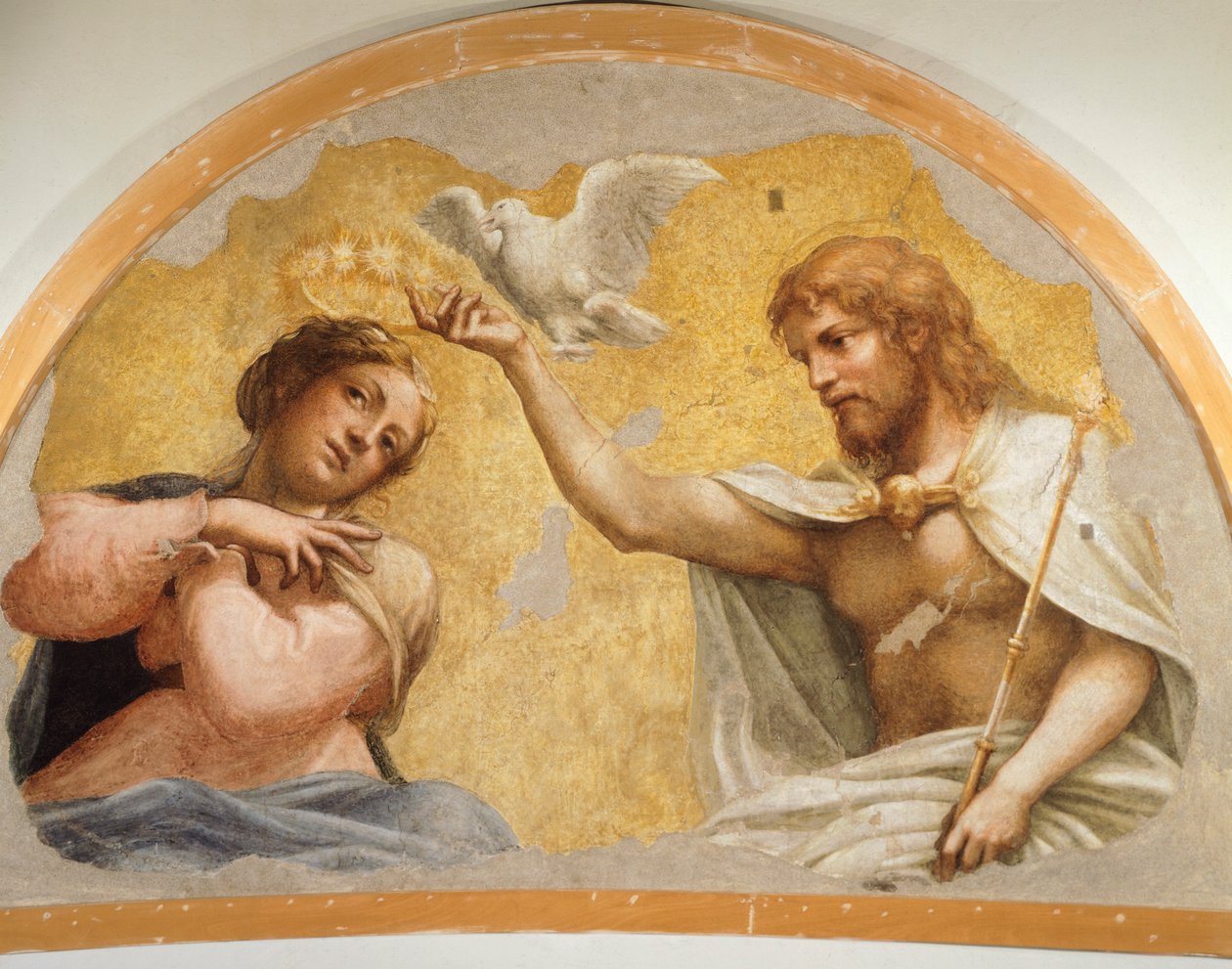 Coronation of Virgin af Antonio Allegri, kendt som Correggio (1489-cirka 1534), fresco, 212x324 cm, ca. 1521 af (c.1489 1534) Correggio