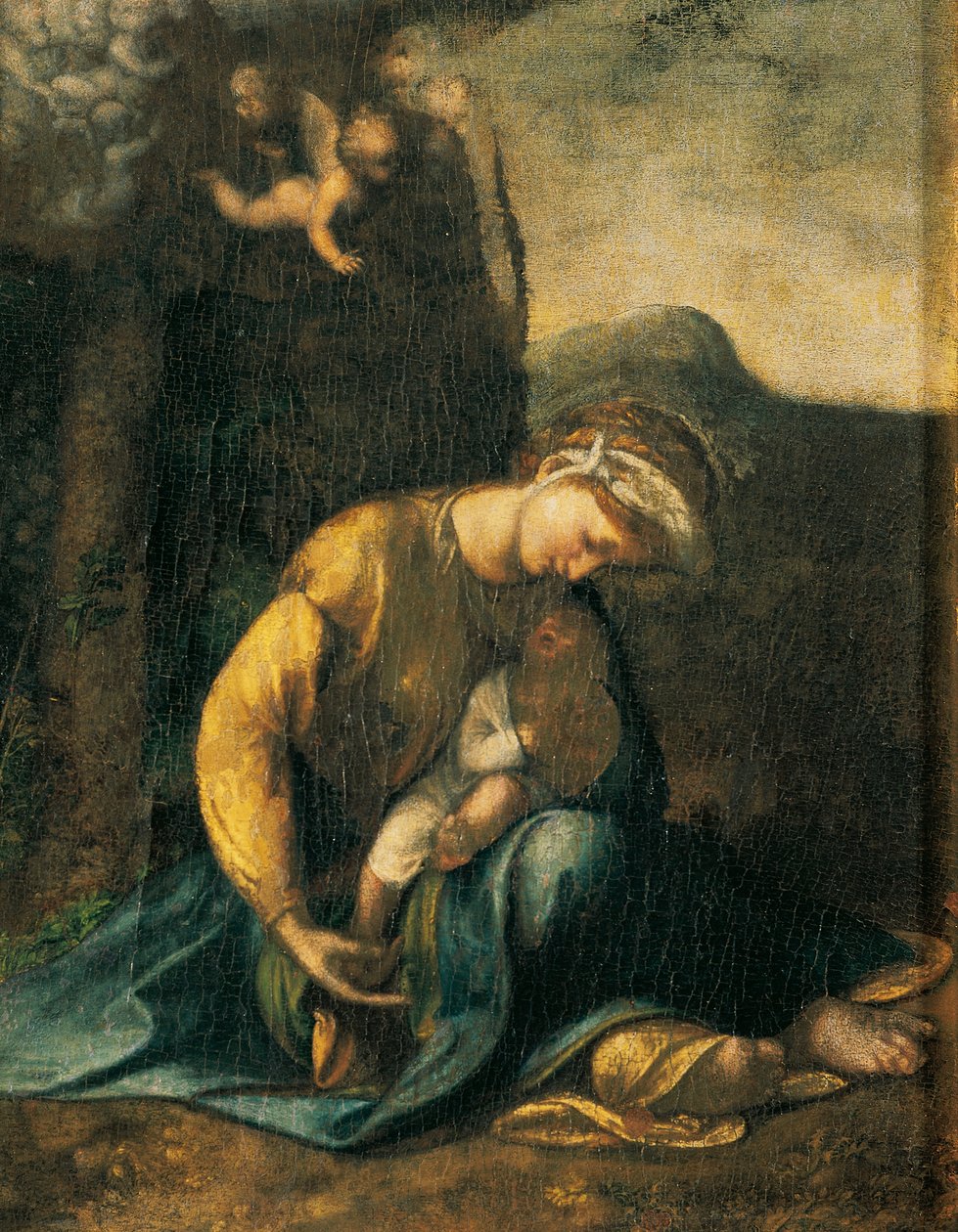 Sigøjnerpige, af Antonio Allegri, kendt som Correggio (1489-ca 1534), olie på træ, 49x37 cm af (c.1489 1534) Correggio