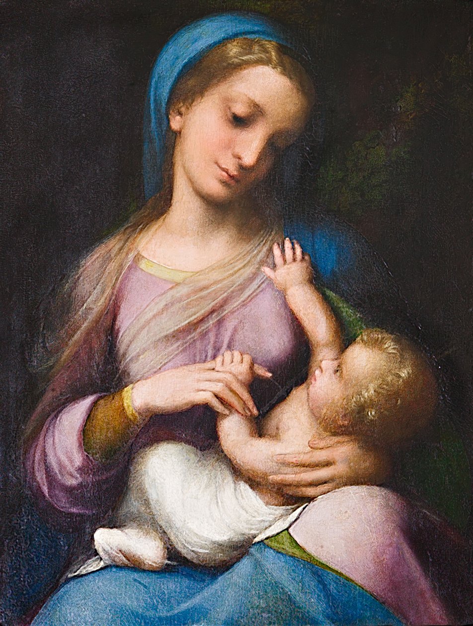Madonna med barn eller Madonna Campori (olie på panel) af (c.1489 1534) Correggio