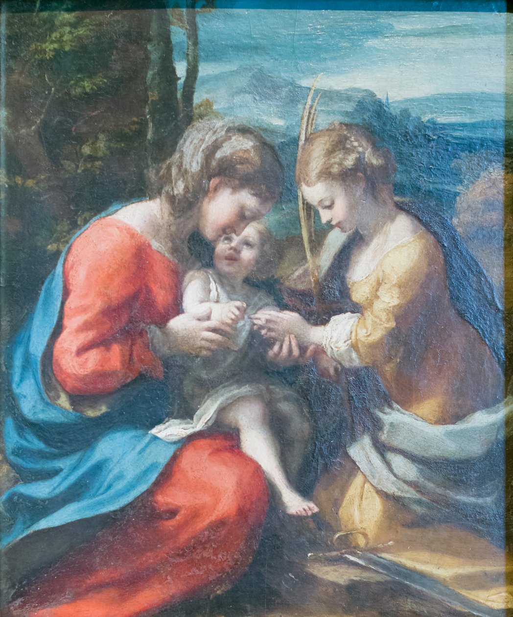 Mystisk ægteskab af Saint Catherine af (c.1489 1534) Correggio