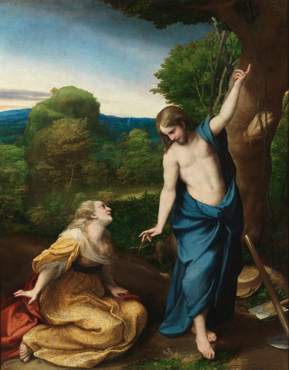 Noli me tangere, c.1525 (olie på panel) af (c.1489 1534) Correggio