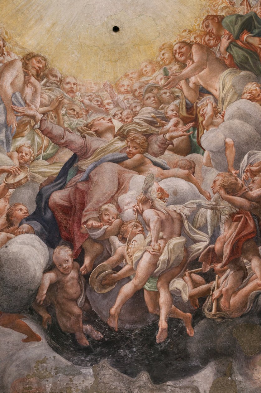 Jomfru mellem Adam og Eva, detalje fra 3660852 af (c.1489 1534) Correggio