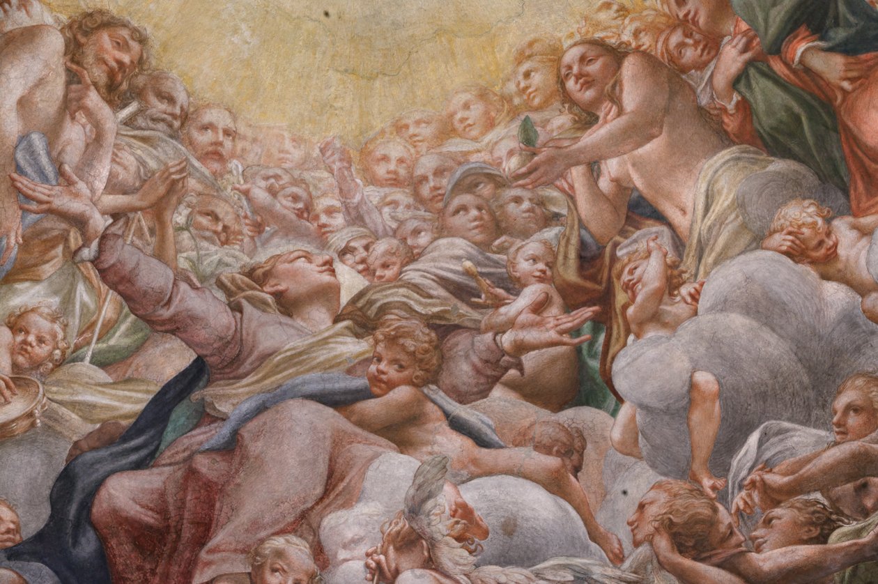 Jomfru mellem Adam og Eva, detalje fra 3660852 af (c.1489 1534) Correggio
