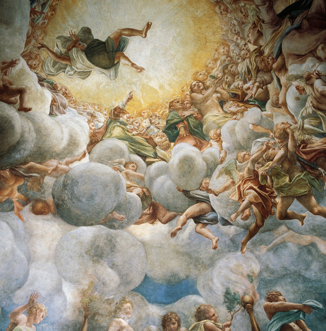 Eva og Maria stiger op, detalje fra Jomfru Himmelfart af (c.1489 1534) Correggio
