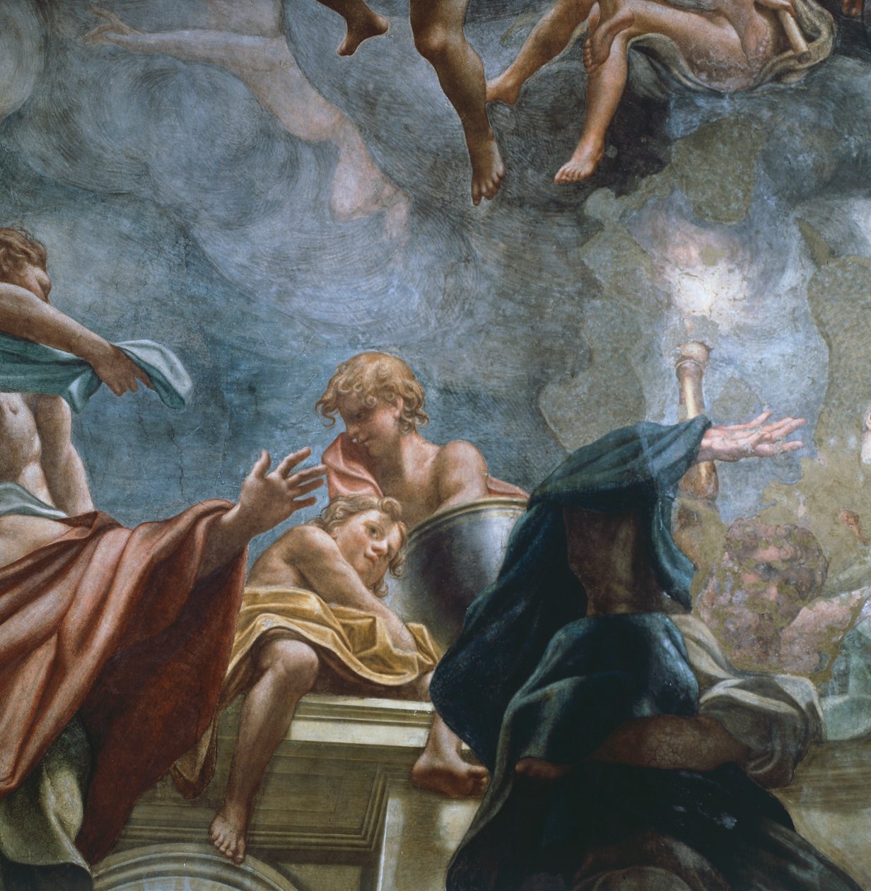 Figur af apostel, detaljer af fresker af kuppelen i Parma-katedralen, af Antonio Allegri Da Correggio (1489-1534) af (c.1489 1534) Correggio