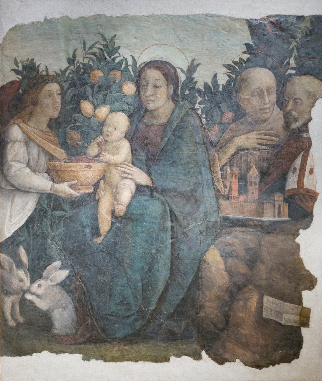 Madonna og barn med de hellige Frans og Quirinus, kendt som Madonna dei limoni af (c.1489 1534) Correggio
