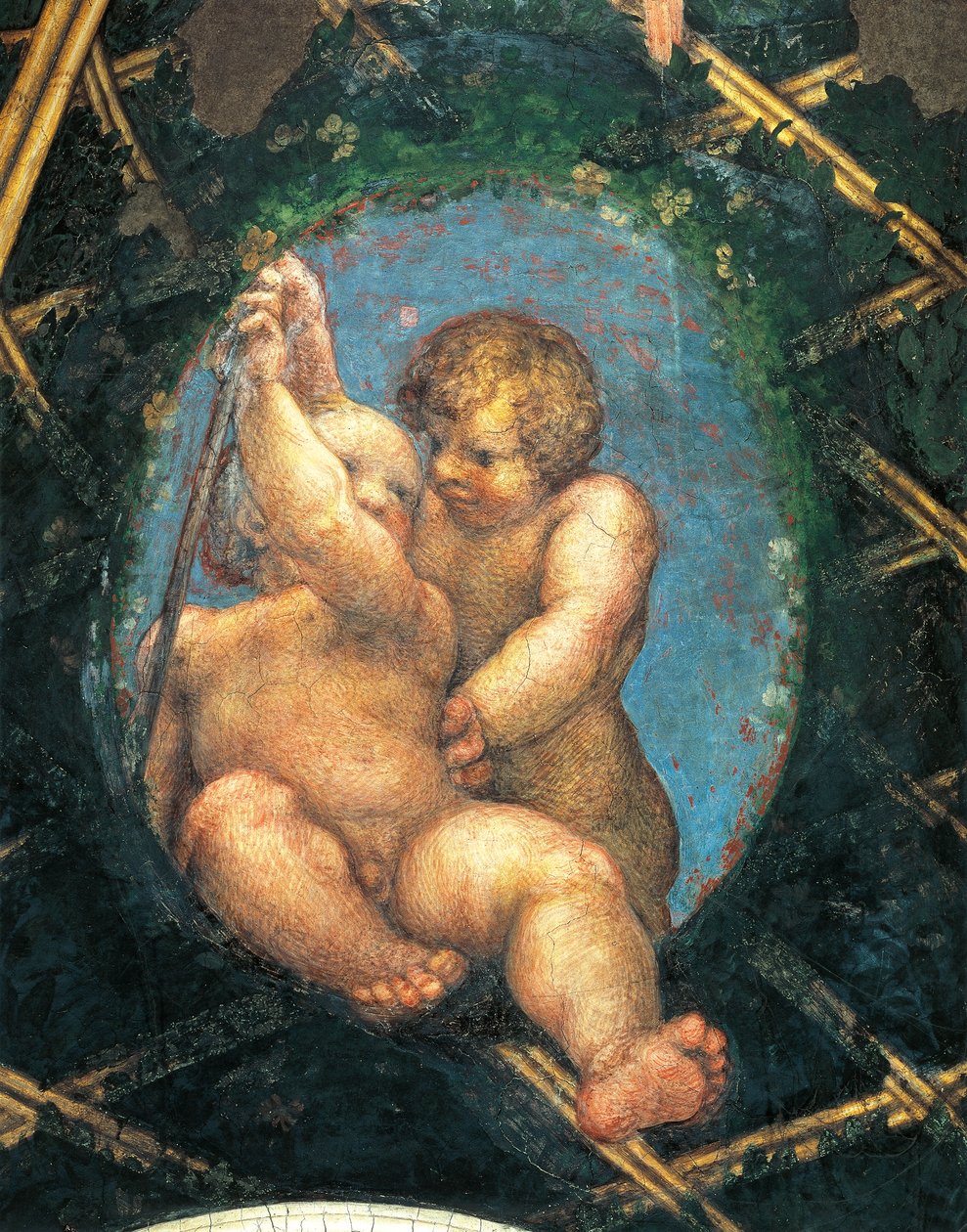 Æggeformet med keruber, detalje af dekoration fra St. Paul