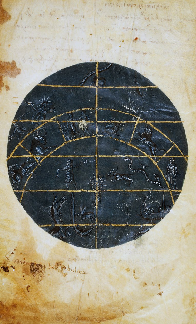 Nordlig himmelhalvkugle, miniature, astronomisk tabel af Ptolemæus (ca. 100-175), hellenistisk civilisation af (c.90 168)(after) Ptolemy