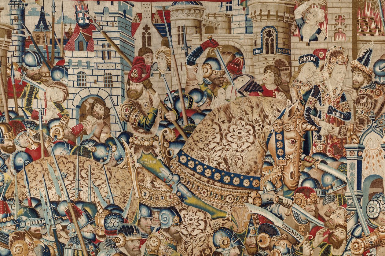 The Trojan War: The Destruction of Troy, ca. 1470 (tapet) af (fl.1450 75) Master of Coetivy
