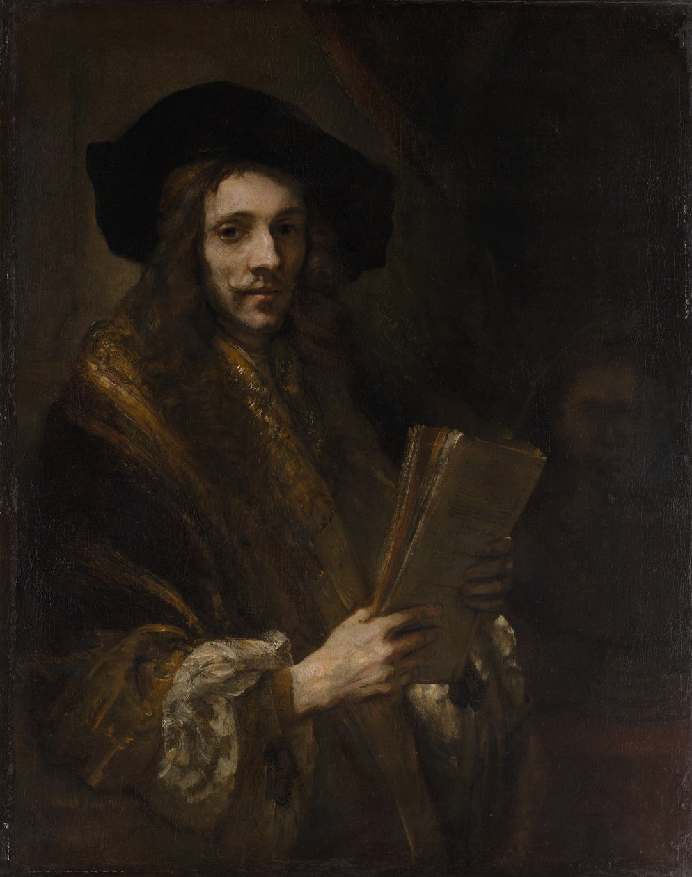 Portræt af en mand ("Auktionsholderen"), ca. 1658-62 (olie på lærred) af (follower of) Rembrandt Harmensz. van Rijn