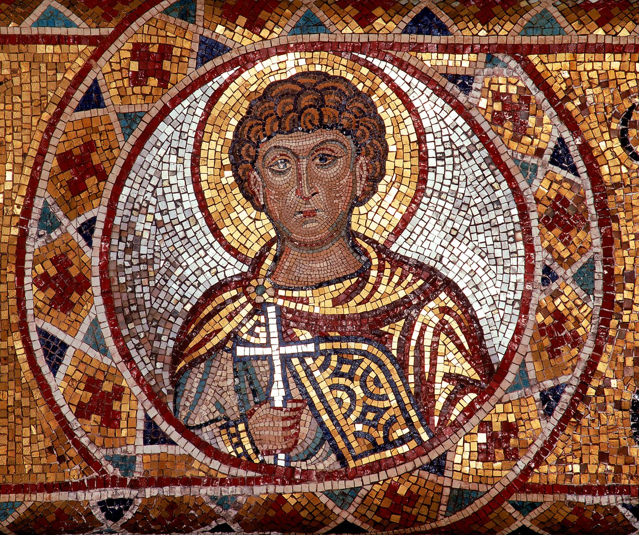 En Ærkeengel. Mosaik placeret i kirken Santa Maria della Martorana i Palermo af Unknown