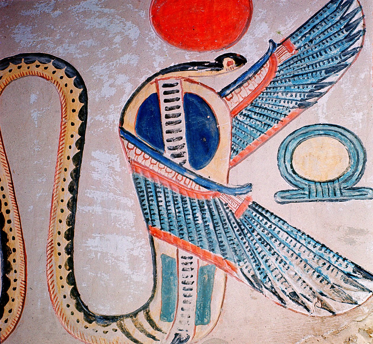 Cobra gud, egyptisk (vægmaleri) af Unknown