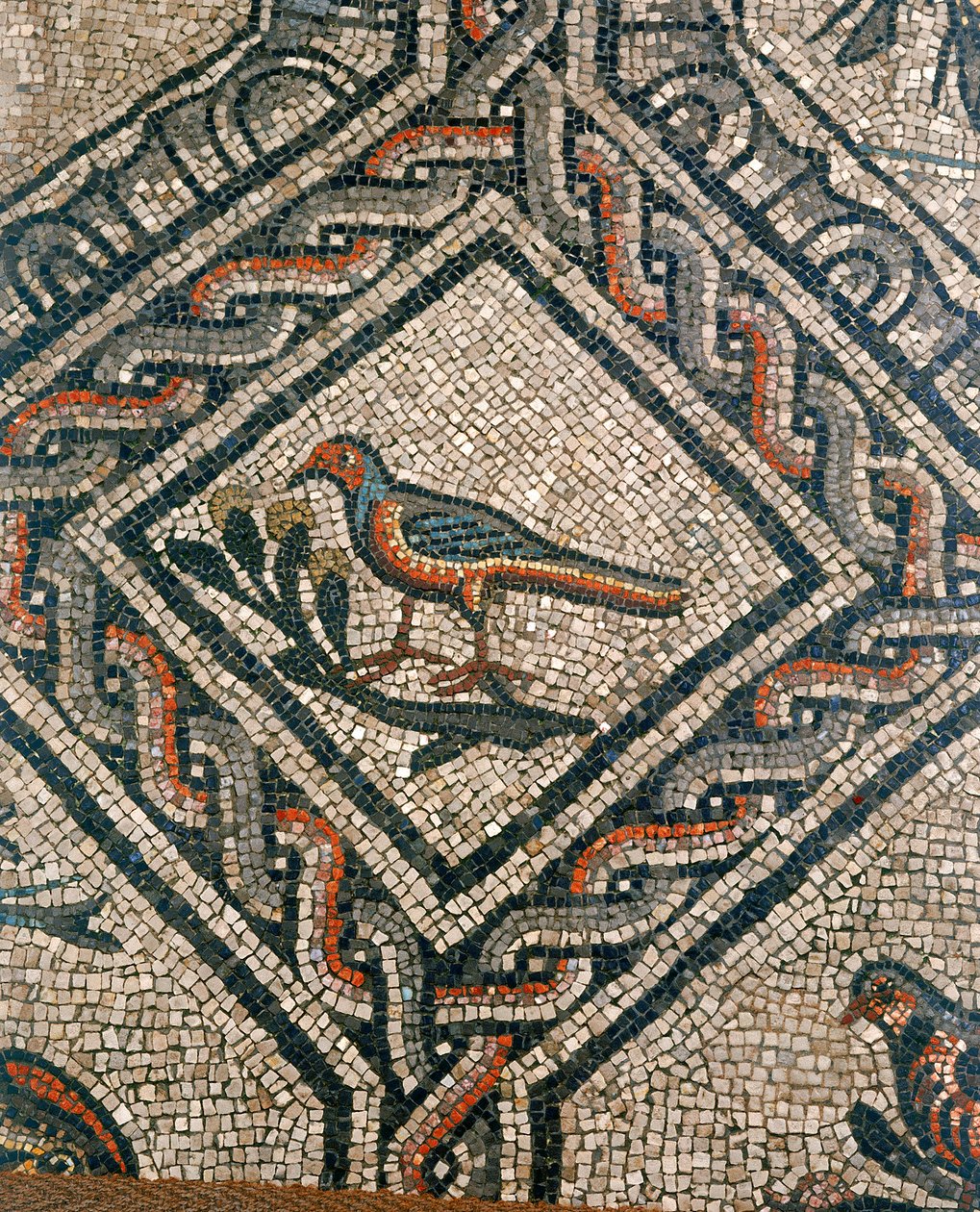 Detalje af gulvet i den tidlige kristne basilika i Aquileia, Udine af Unknown