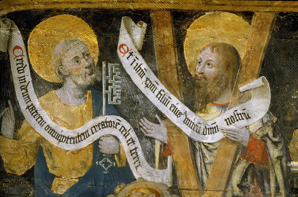 Frankrig - Somme - Afdeling 80 - Amiens - Katedralens indre - Små kvad i gammel fransk undertekstning - "" Saint Firmins martyrium"" - Sankt Peter og Sankt Andre af Unknown