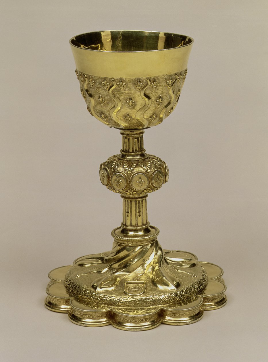 Francis I sølv-forgyldt kalk på en decafoil fod med våbenskjold af Fabius Mirto Frangipani (1514-87) ærkebiskop af Nazareth, lavet i Paris, 1532-33 af Unknown