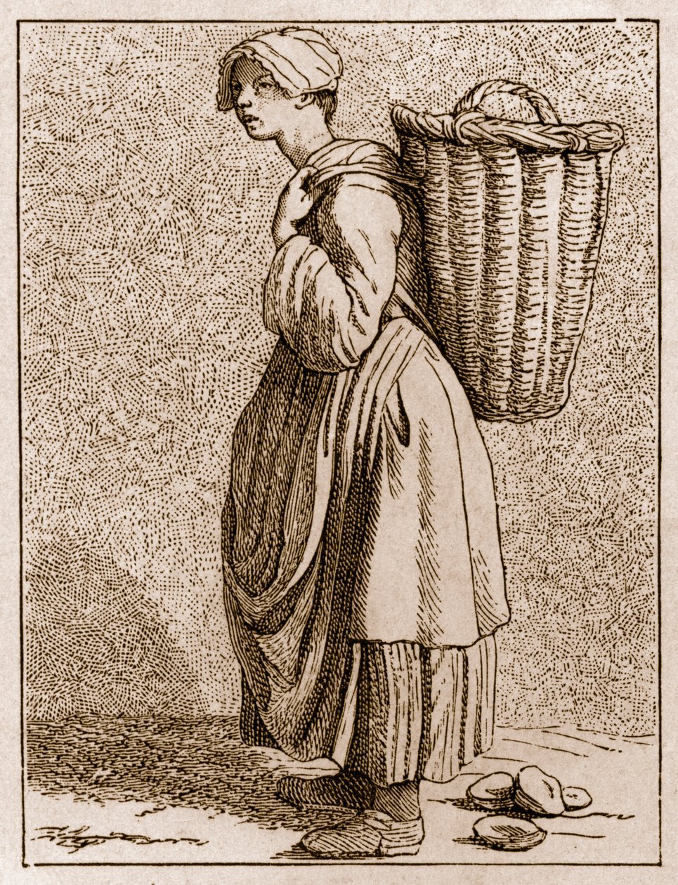 Fransk østerssælger i det 18. århundredes Paris af Unknown