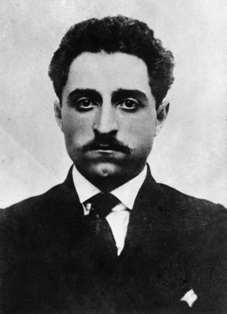 Grigoriy Konstantinovich Ordzhonikidze (Sergo Ordzhonikidze), da han var elev på den bolsjevikiske partiskole i Longjumeau, 1911. af Unknown