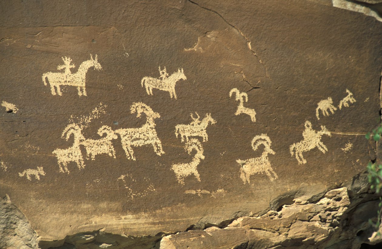 Indiske graffitoer, Arches nationalpark, Utah, USA, Nordamerika af Unknown
