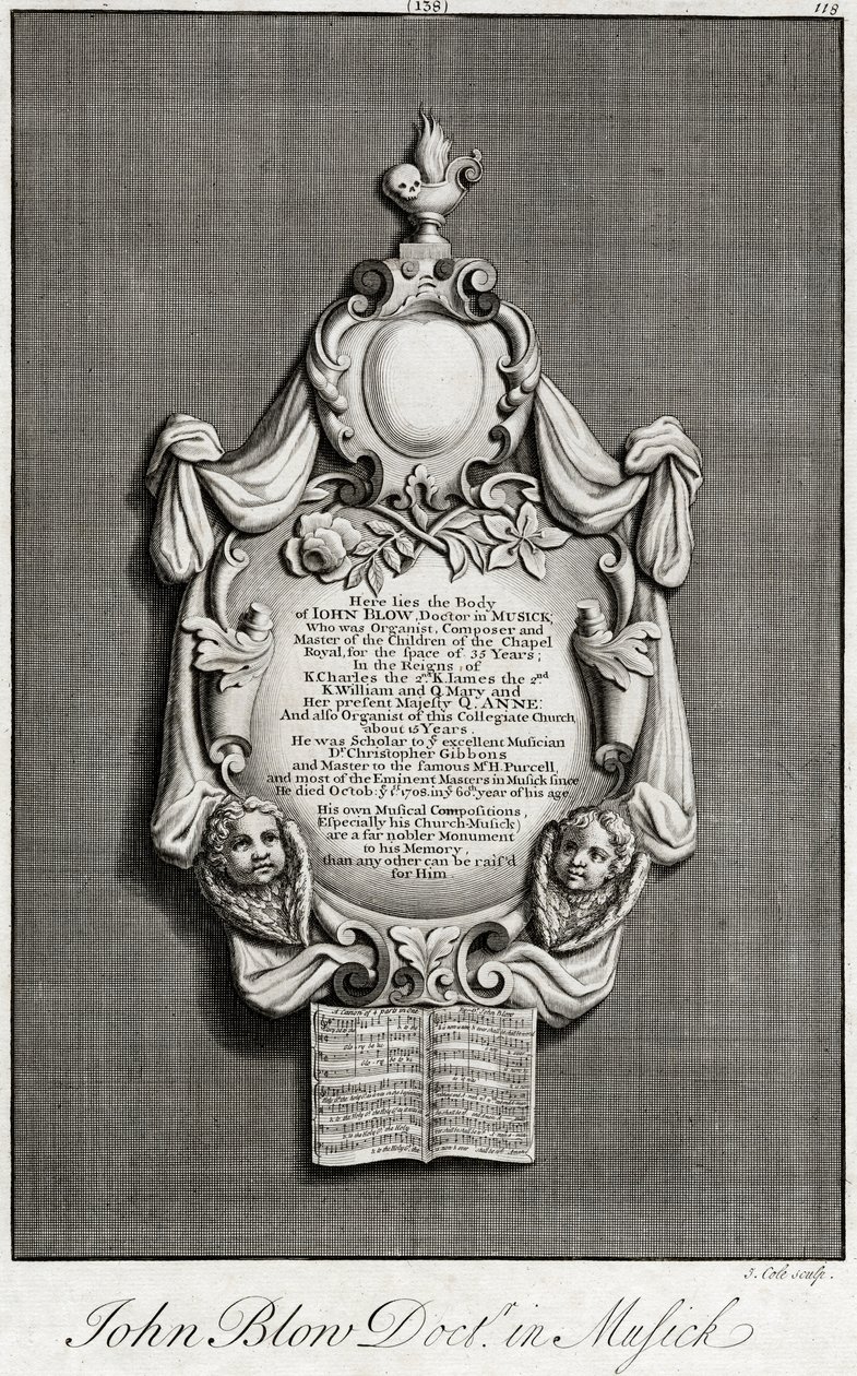 John Blow Memorial, Westminster Abbey. af Unknown