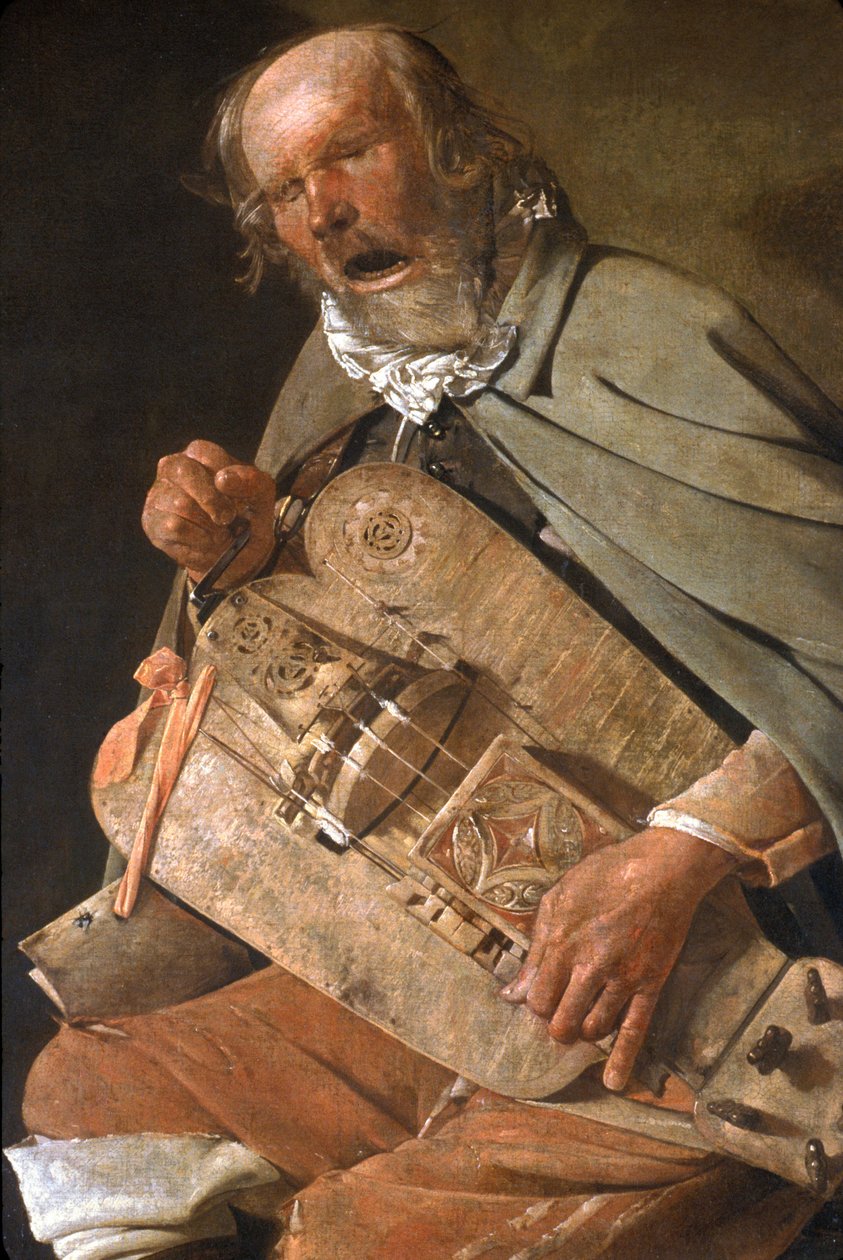 Loire Atlantique N* 093 - NantesMusee des Beaux Arts - "" Den gamle mands spiller"" (detaljeret) (Den gamle mand med en hat eller den gamle mand med en flue) - af Georges de La Tour (1593-1652) ca. 1625 af Unknown
