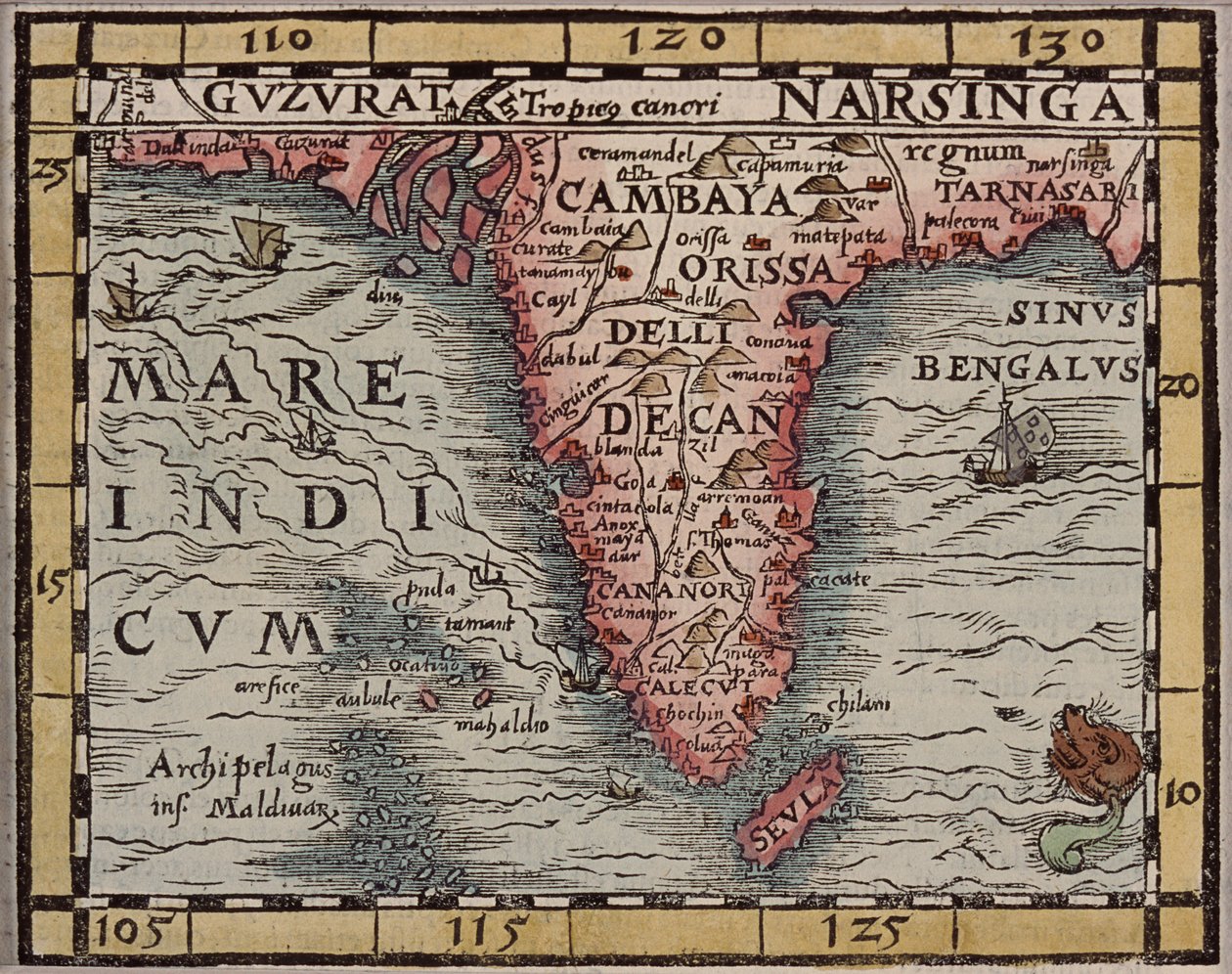 Kort over Indien af Unknown