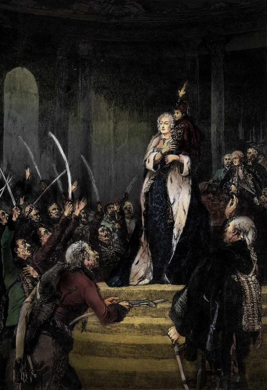 Maria Theresia og det ungarske parlament af Unknown