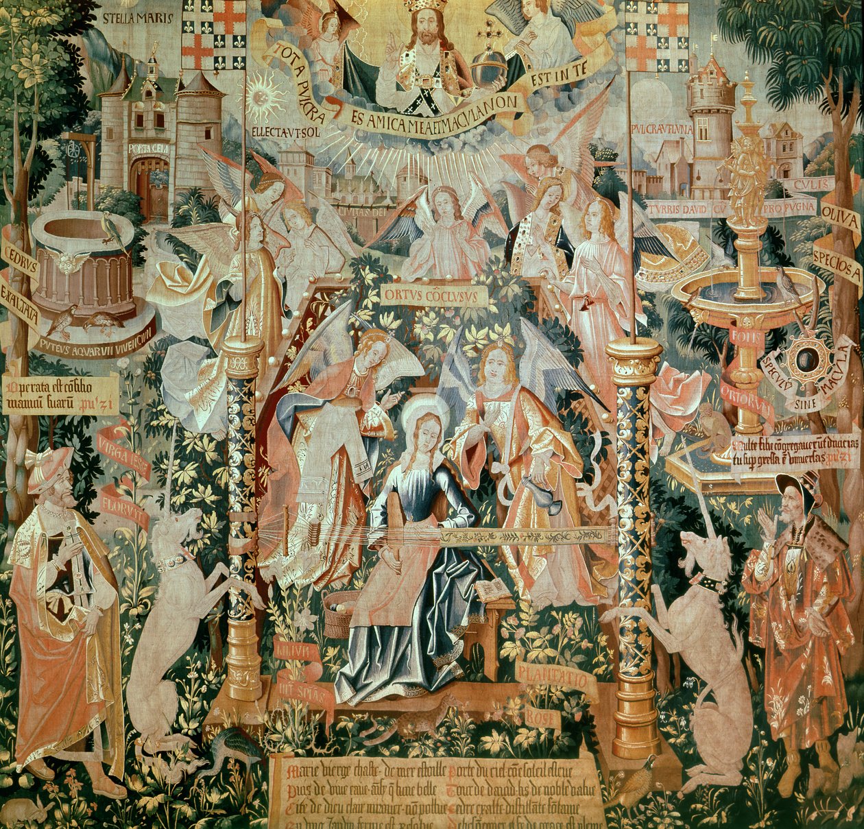 Maria i templet, fra Scener fra Jomfruens liv, Tapestry, 1530 (se også 61163-65) af Unknown