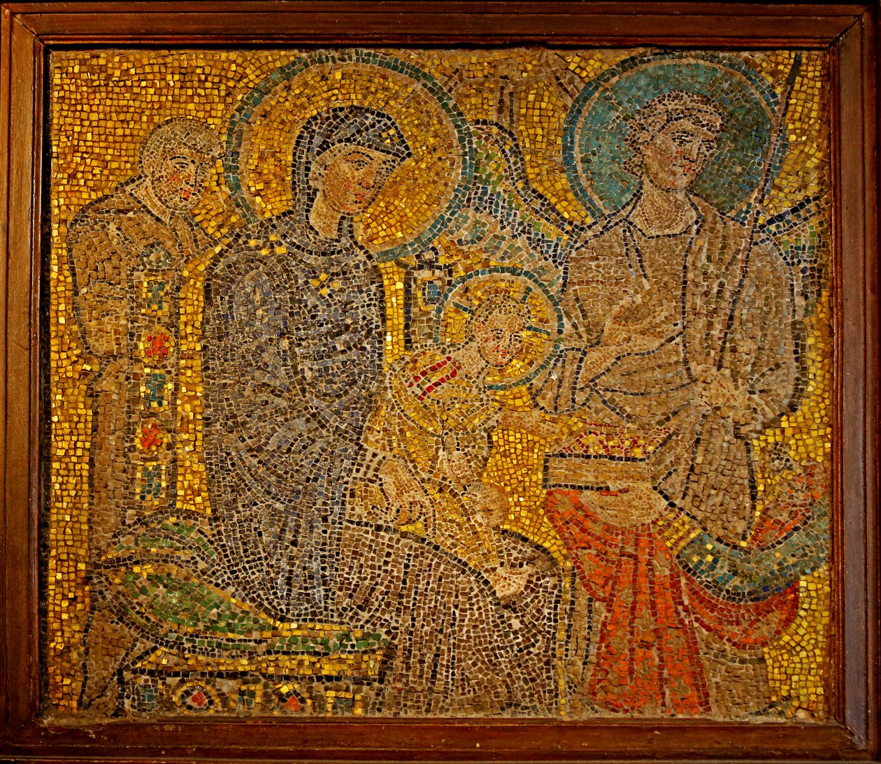 Mosaikfragment af Magiernes tilbedelse af Unknown