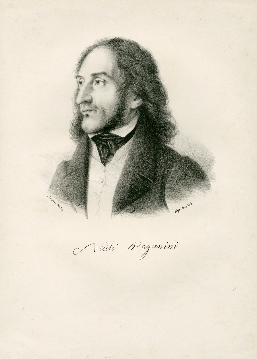Niccolo Paganini - portræt af Unknown