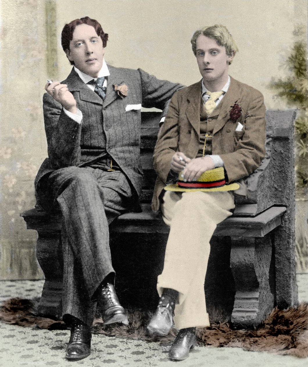 Oscar Wilde og Lord Alfred Douglas, 1894 (farvet foto) af Unknown