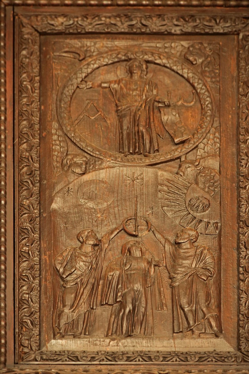 Panel fra 5C dør: Den Opstegne Kristus - Parousiaen af Unknown