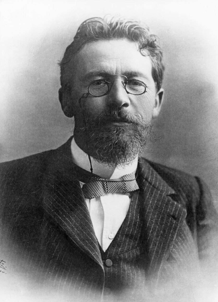 Portræt af Anton Chekhov, russisk forfatter og dramatiker, 1900. af Unknown