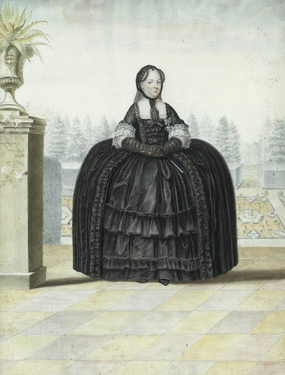 Portræt af Maria Theresia af Østrig, ca. 1765-80 (akvarel på papir) af Unknown