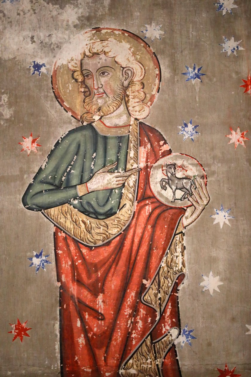 Saint-Pierre-le-Jeune protestantiske kirke, Johannes Døberen, Fresco, Strasbourg, Frankrig. af Unknown
