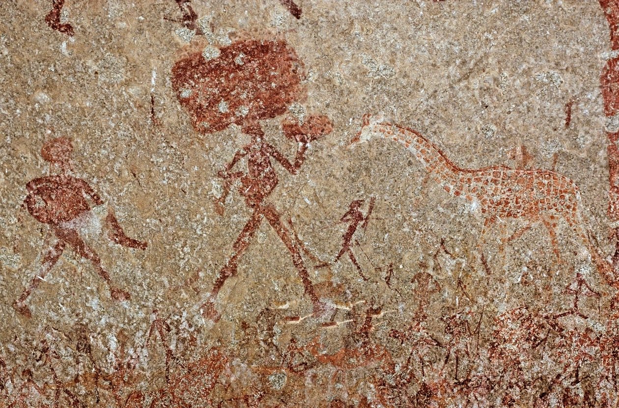 San (buskmænd) maleri, Sydafrika af Unknown