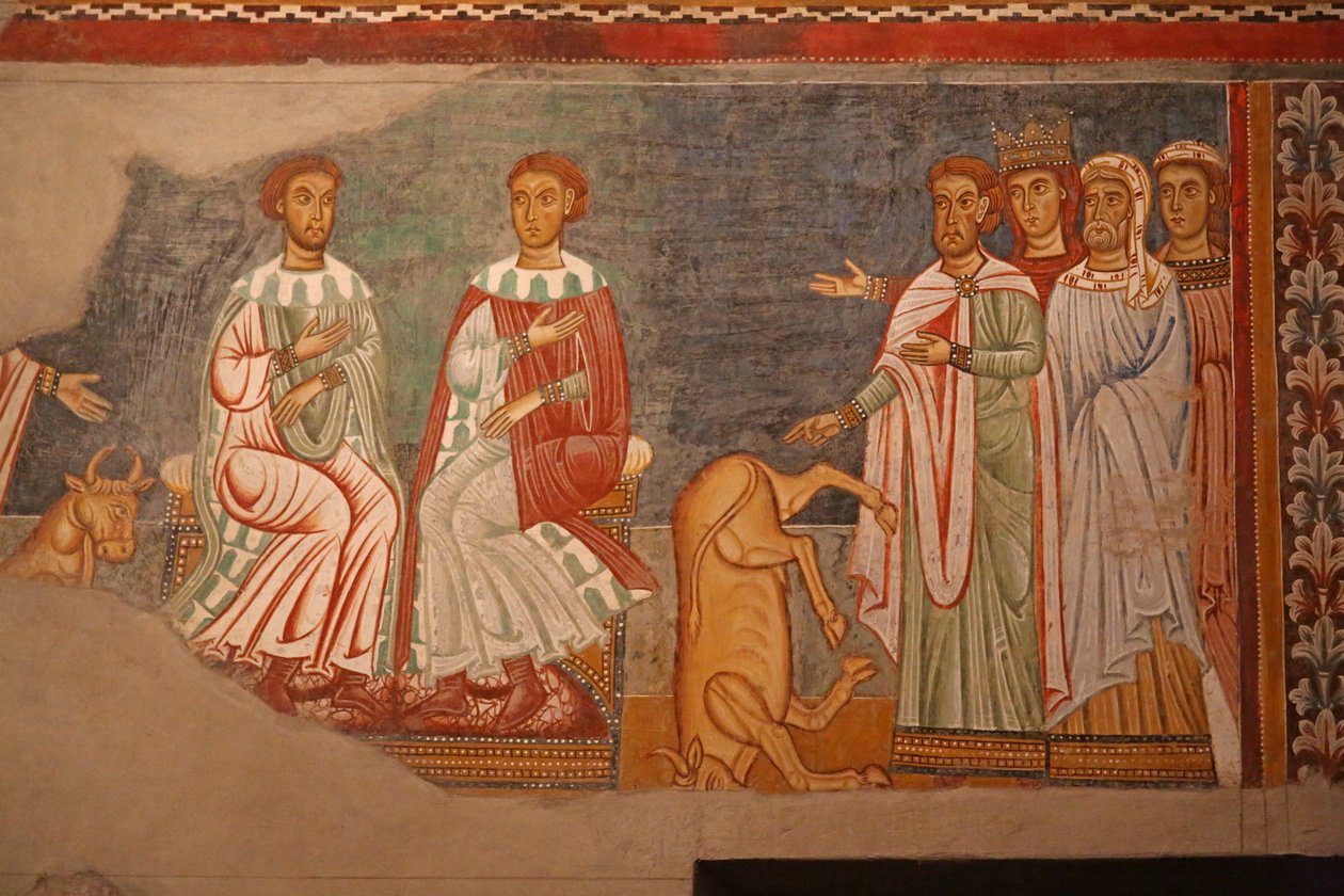Scene fra kejser Konstantins og St Sylvesters liv af Unknown