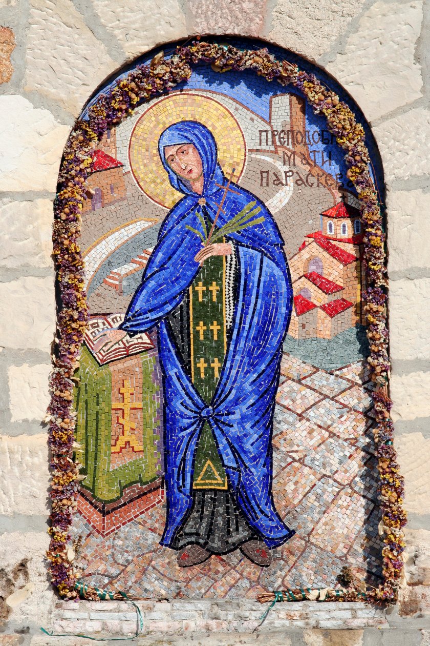 Serbien, Beograd, Kalemegdan-fæstningen, St Petka-kapellet, mosaik af St. Petka af Unknown